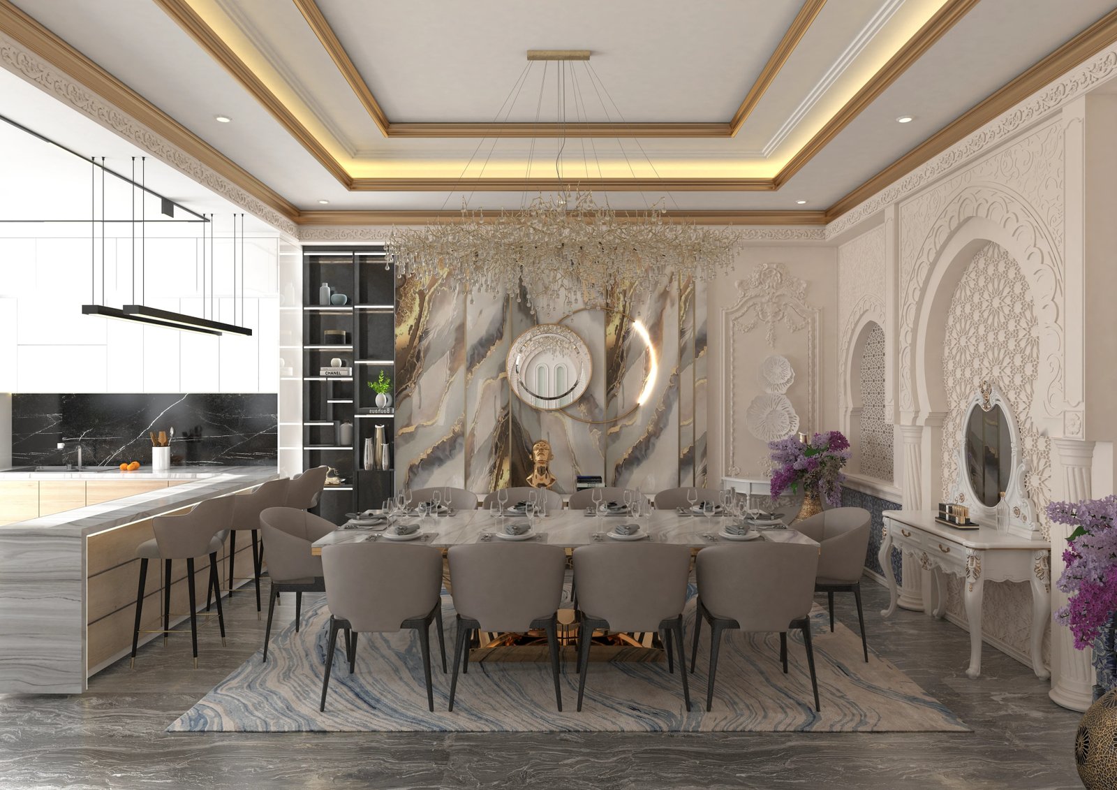 Classical theme villa interior 3